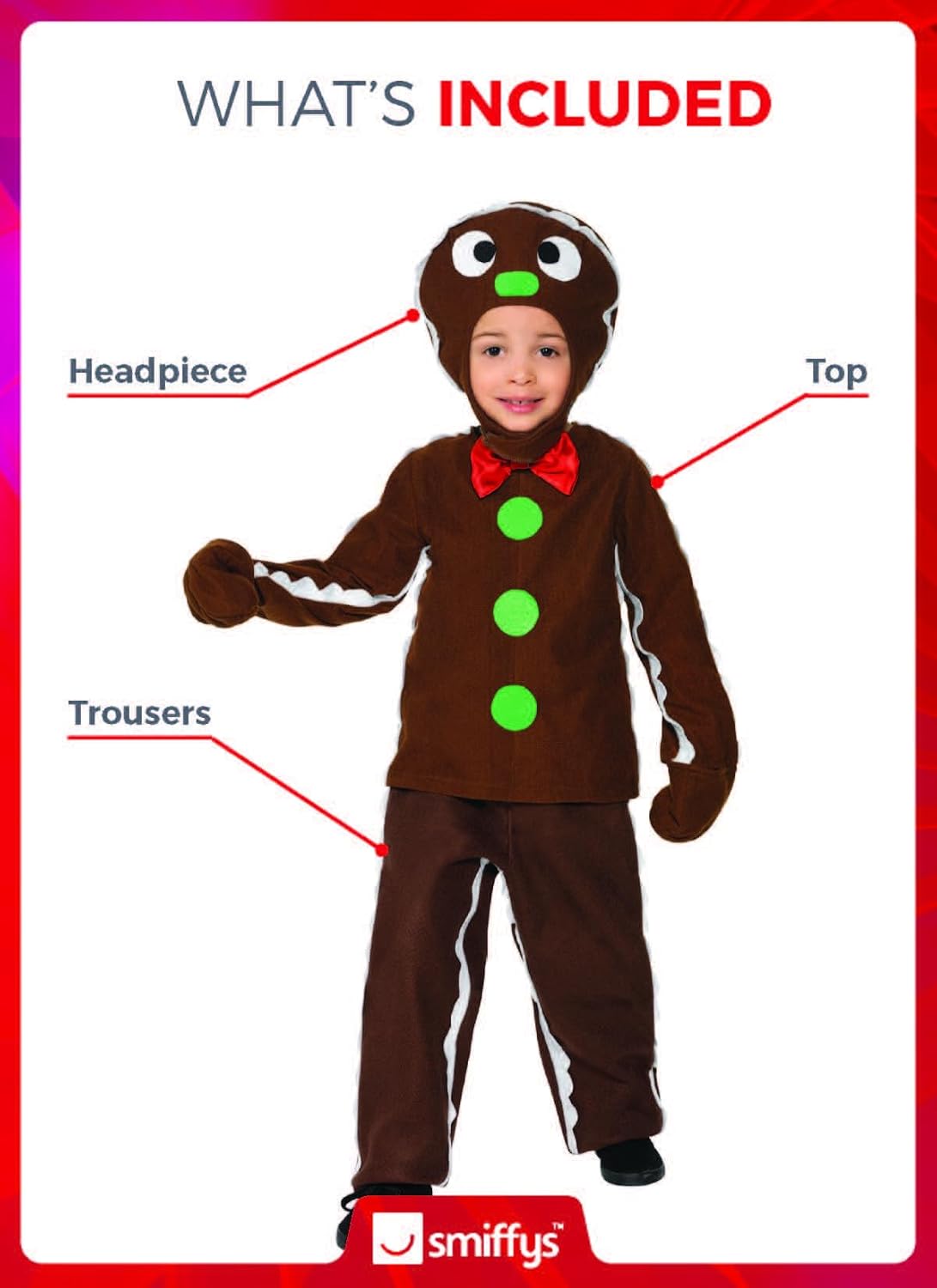 Thumbnail 3 de Smiffys Little Gingerbread Man Costume 7-9