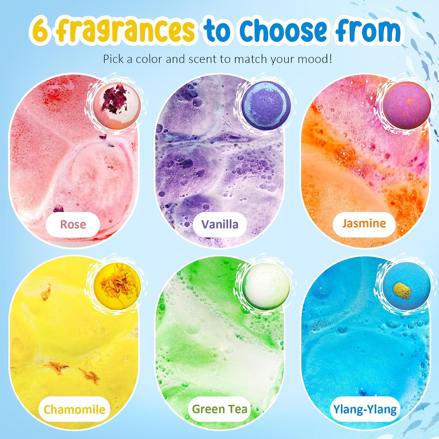 Thumbnail 4 de Bath Bombs for Kids: 6 Colourful Fizzy Bath Bombs Set