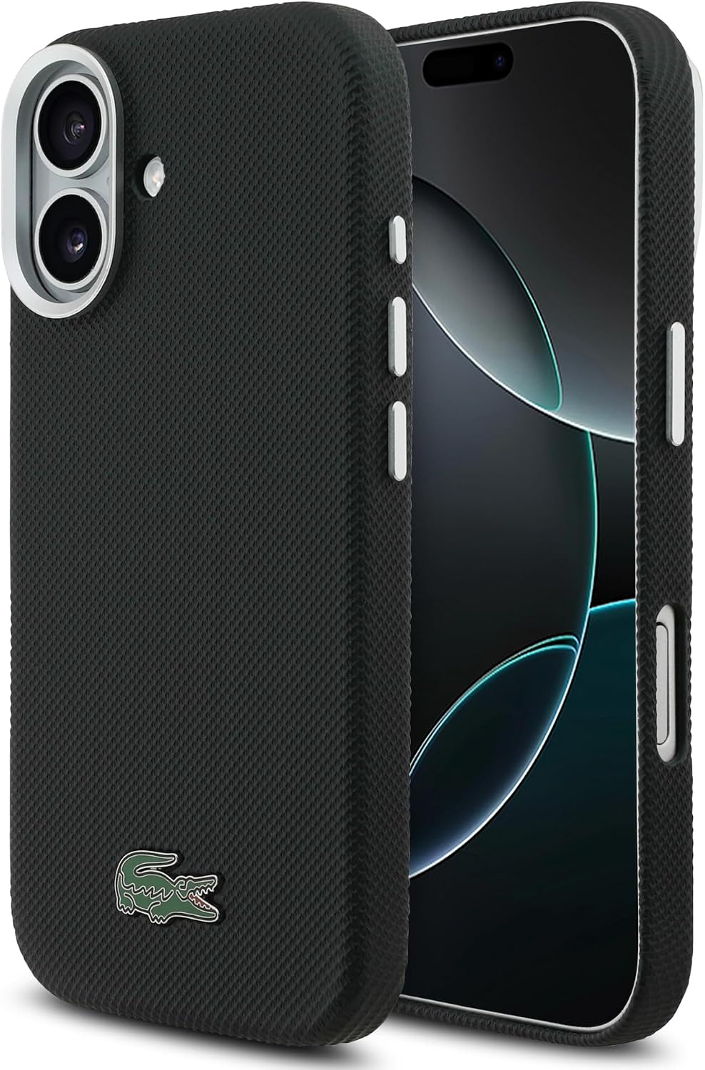 Detalle 2 de LACOSTE LCFCMP17SPLAK iPhone 17ケース MagSafe対応 プチピケデザイン・ブラック