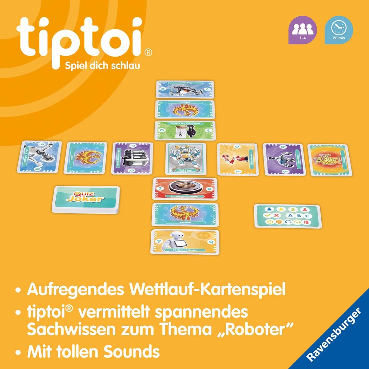 Detalle de Ravensburger tiptoi Quiz Roboter – interaktives Lern-Quiz für Kinder ab 6 Jahren (1–4 Spieler)