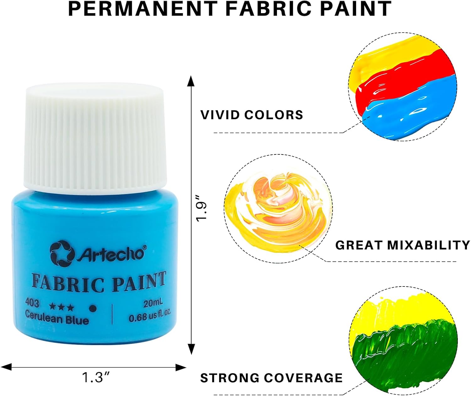 Thumbnail 3 de Stofffarbe Artecho 8 Farben 20 ml