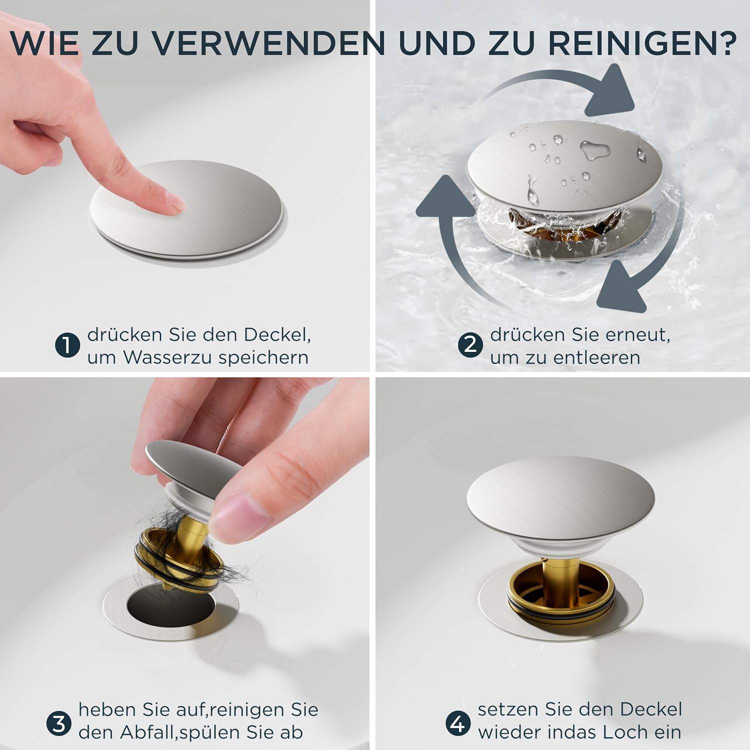 Thumbnail 5 de FORIOUS Wasserhahn Bad mit 360° Drehung