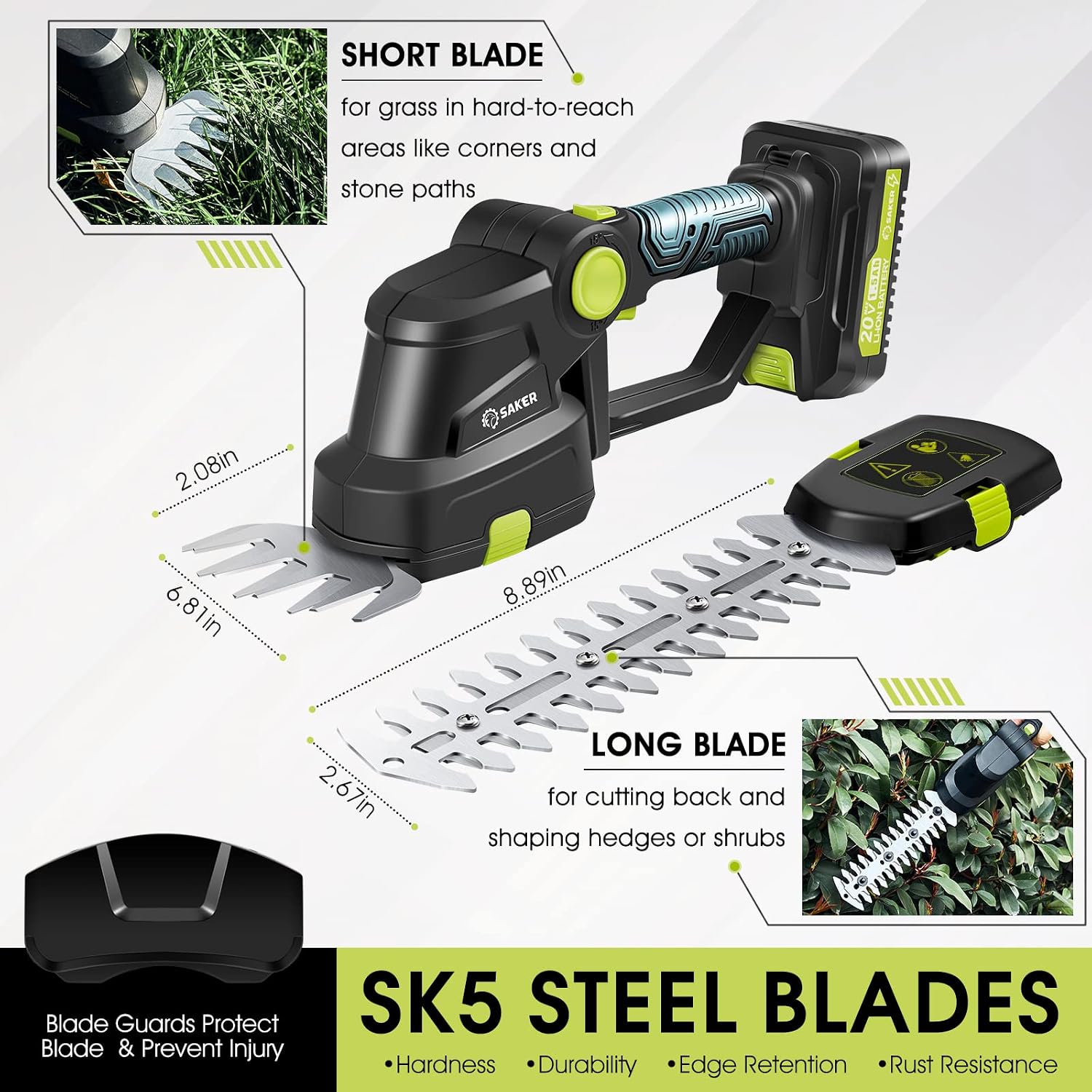 Thumbnail 2 de Saker 2 in 1 hedge trimmer 20V