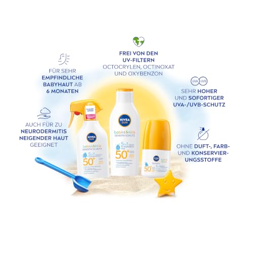 Thumbnail 1 de NIVEA SUN Babies & Kids Sensitiv Schutz 5in1 Sonnenmilch LSF 50+ – Spray, parfumfrei, 250 ml