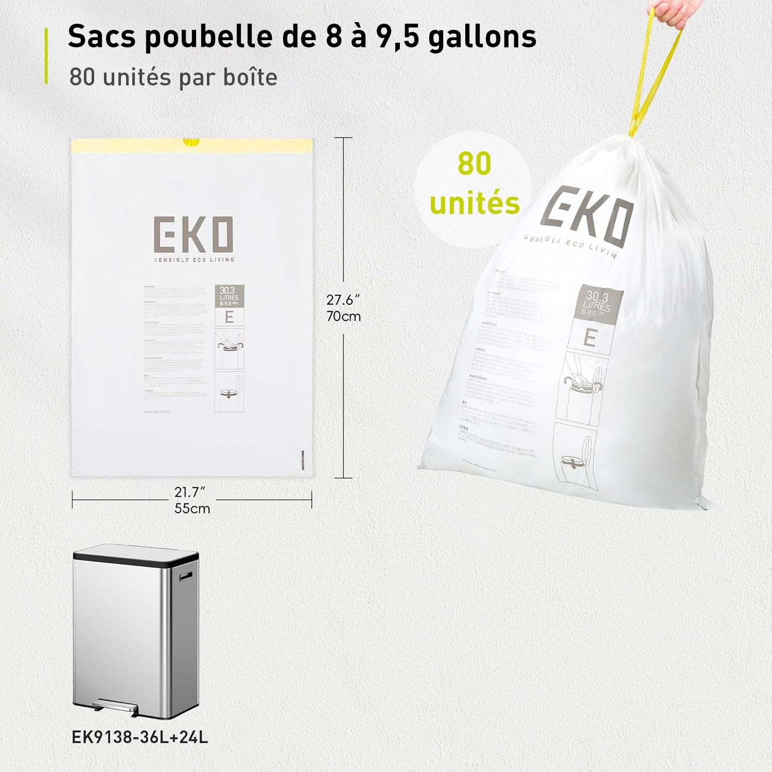 Detalle 2 de EKO Easy-Dispense 80 sacs poubelle đź—‘