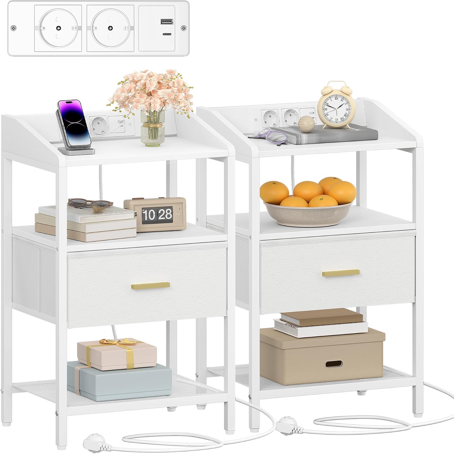 Hzuaneri NS30313WEU Table de Chevet 30 x 40 x 68 cm