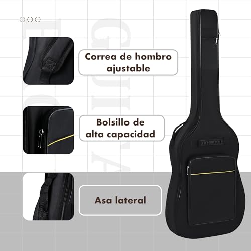 Detalle de Funda Guitarra Clásica y Española de T-LOVENDO.ES: acolchada, impermeable y forma mochila ergonómica