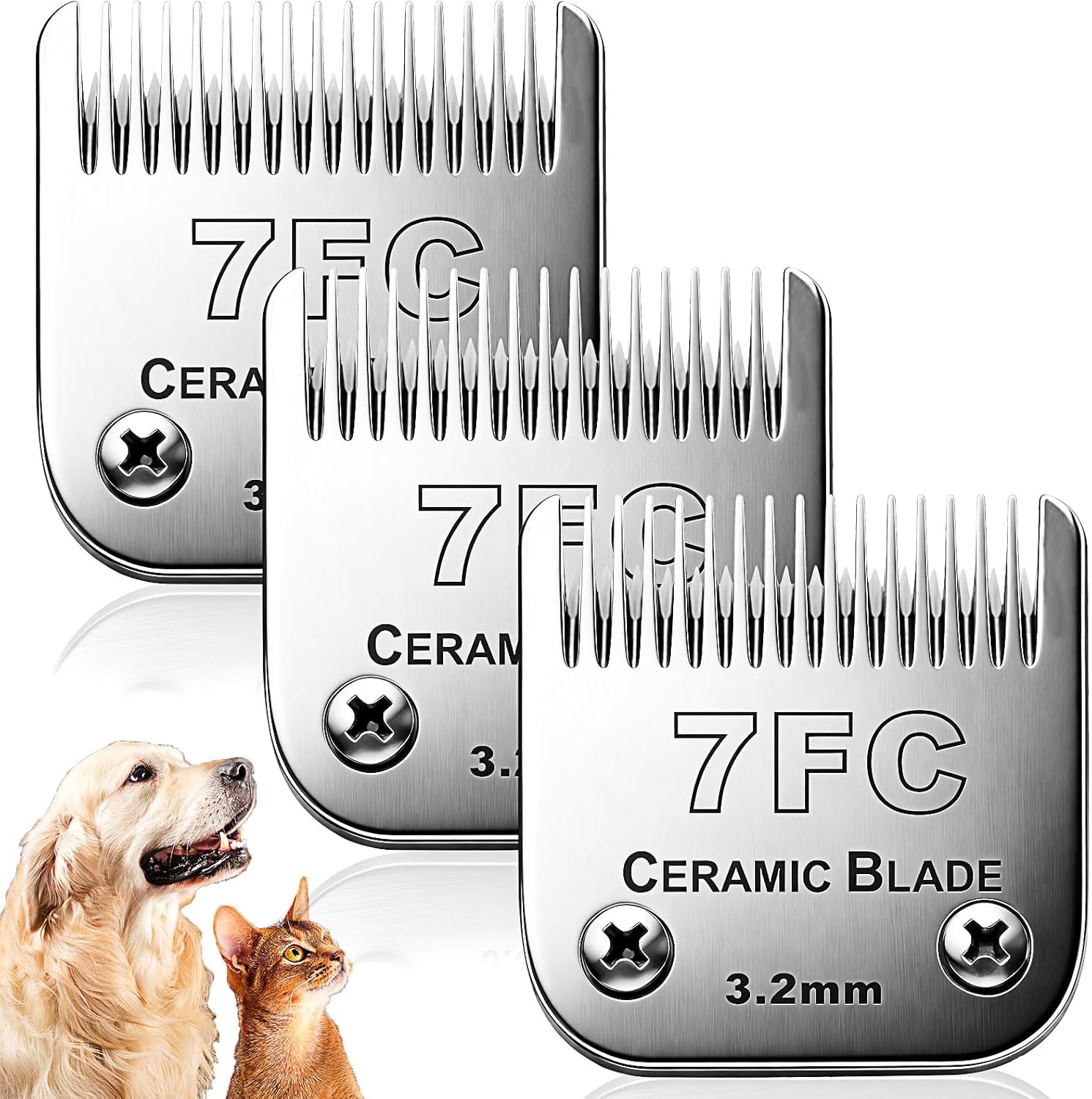 Thumbnail 6 de Dog Grooming Replacement Blades 4FC (9.5mm) – Ceramic & Stainless Steel, compatible with Andis, Oster and Wahl clippers