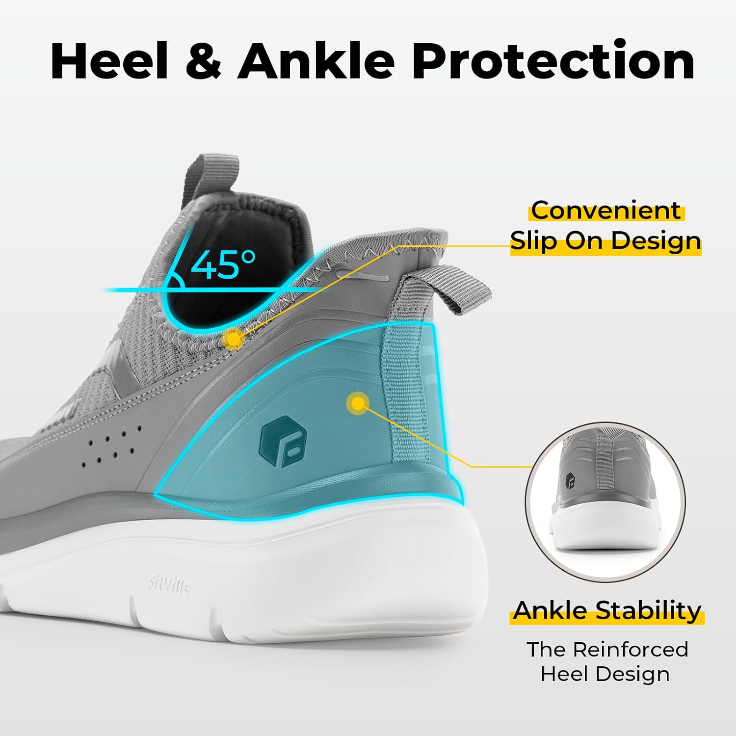 Thumbnail 6 de FitVille Scarpe da camminata uomo extra larghe slip-on traspiranti senza lacci