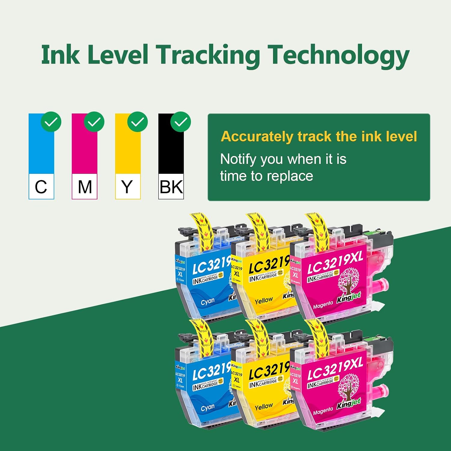 Thumbnail 1 de KINGJET LC3219XL compatible Brother LC3219XL ink cartridges (2 Cyan, 2 Magenta, 2 Yellow)
