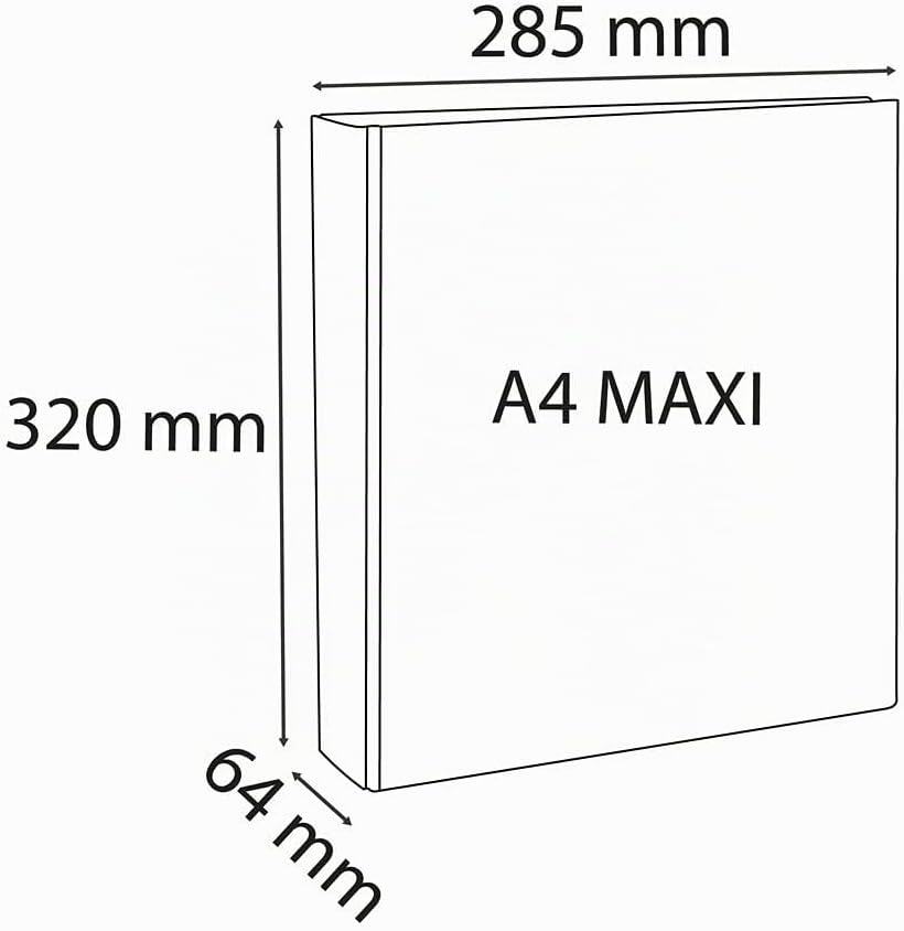 Detalle de Exacompta 51843NE Classeur opaque rigide 4 anneaux D 40 mm, 32 x 28,5 cm, noir
