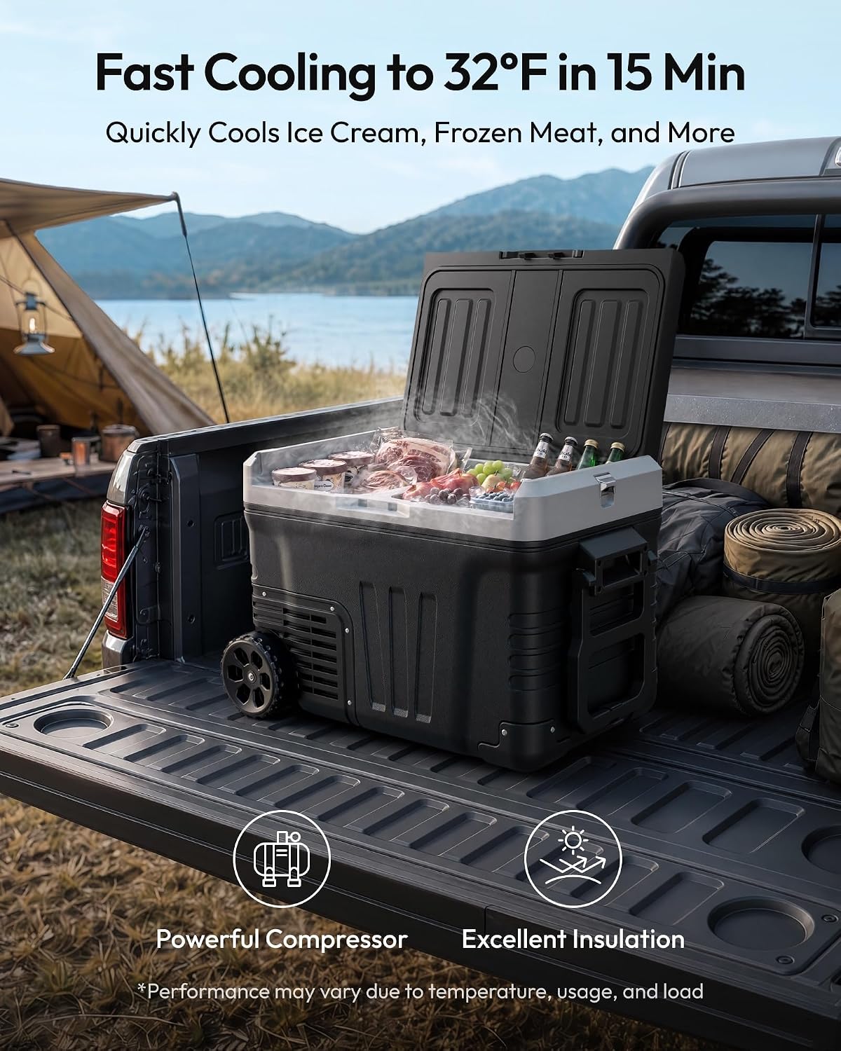 Detalle 2 de EUHOMY CFB-35 35QT Dual-Zone Portable Refrigerator and Freezer