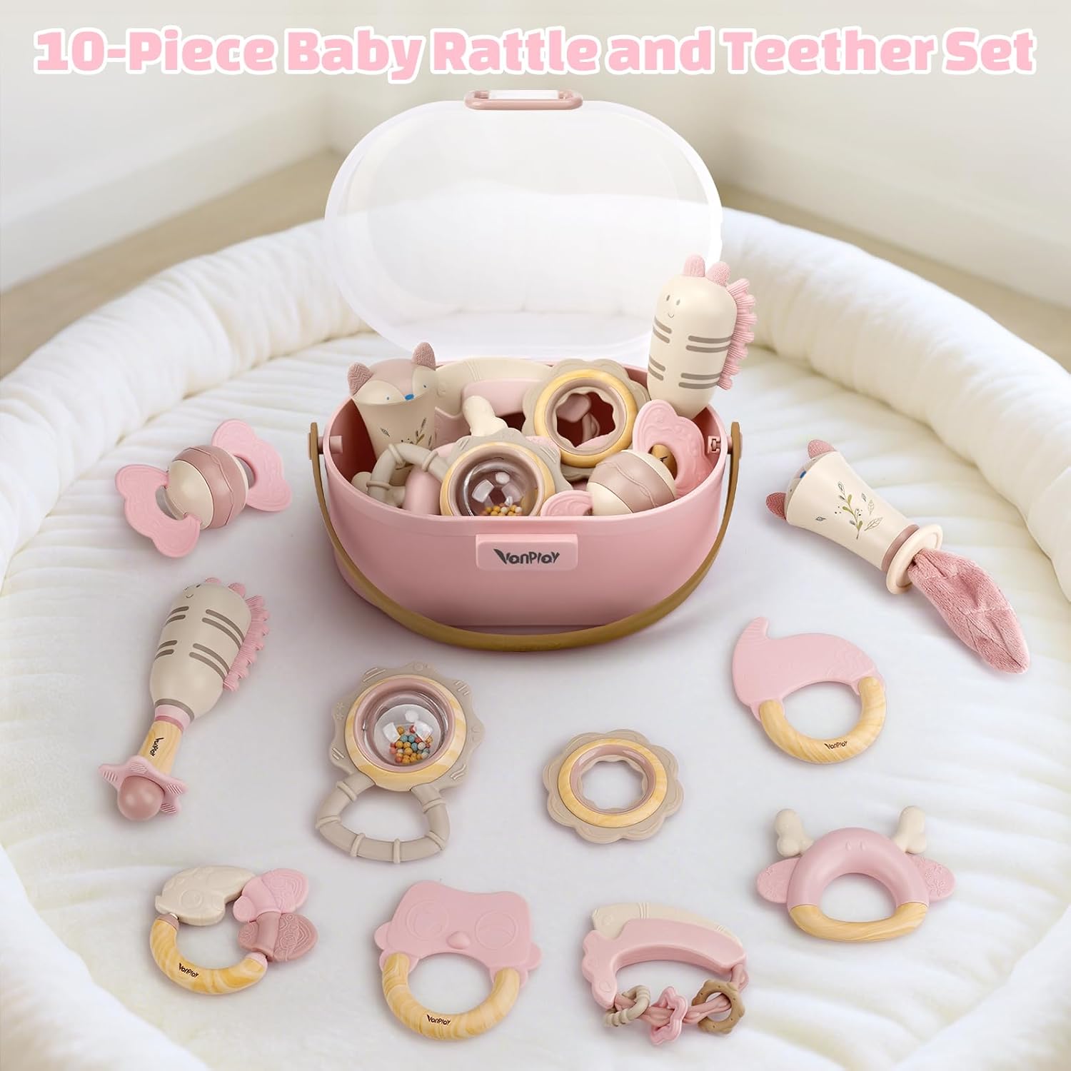 Detalle 2 de Baby Girl Baby Toys 10pcs rattles set