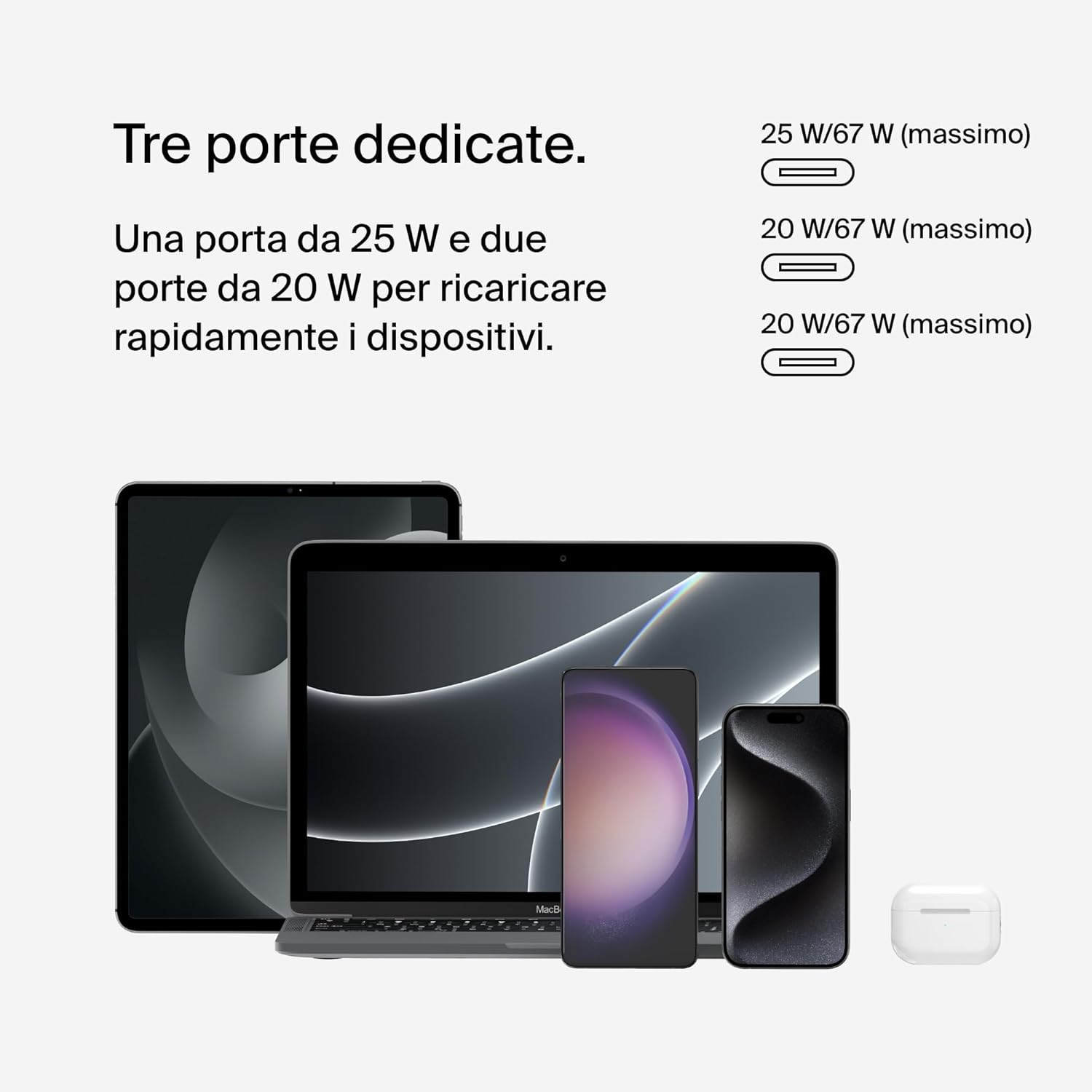 Thumbnail 4 de Belkin BoostCharge 67 W caricabatterie da parete USB-C multiplo
