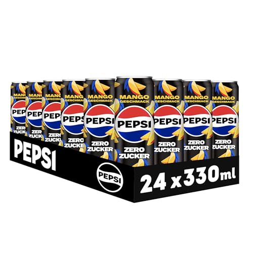 Detalle 2 de Pepsi Zero Mango – koffeinhaltiges Cola-Erfrischungsgetränk mit Mango-Geschmack, Zuckerfrei, 24 x 0,33 l