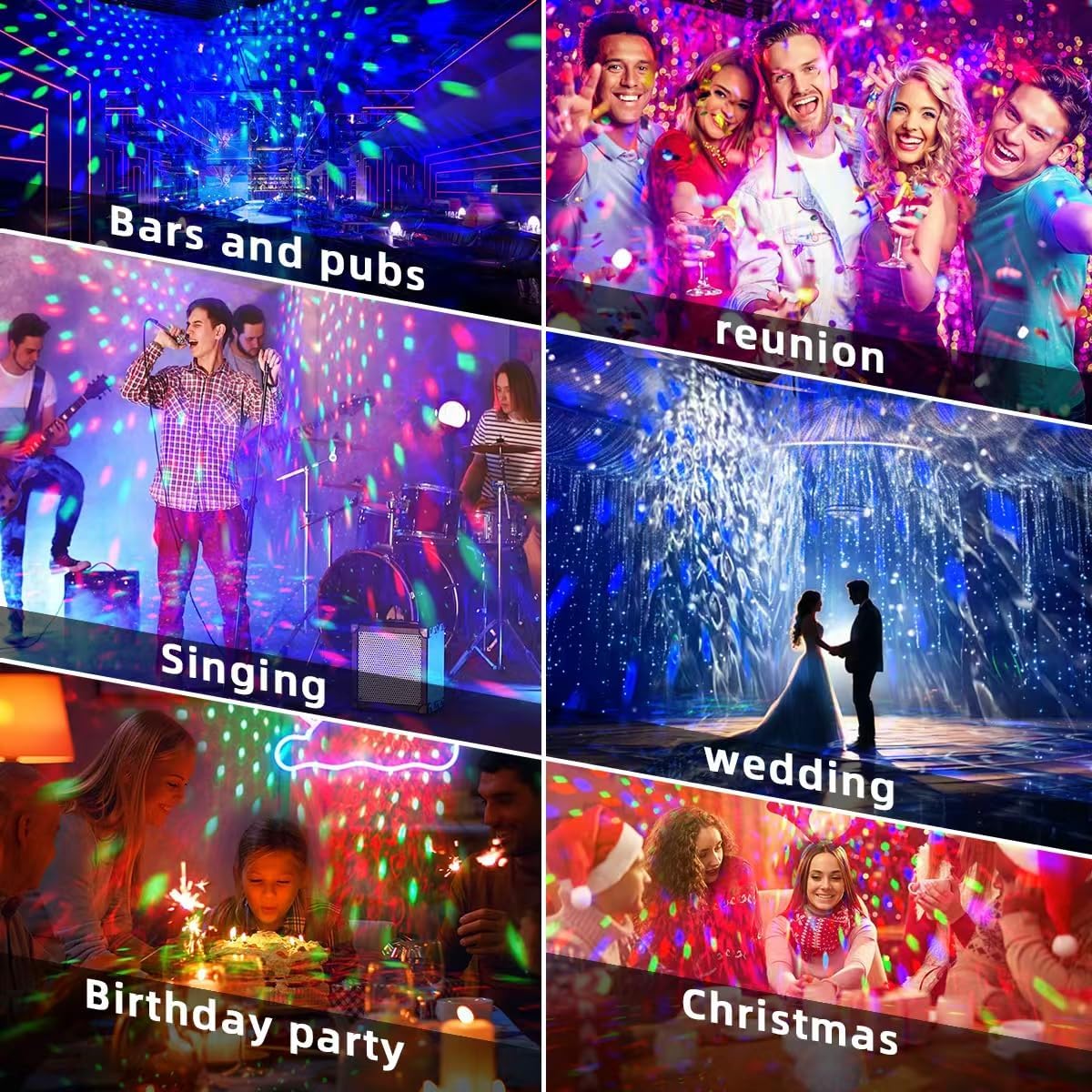 Thumbnail 6 de Mslitely M-US-JZT 4-in-1 Disco Party Light with Lasers and Remote
