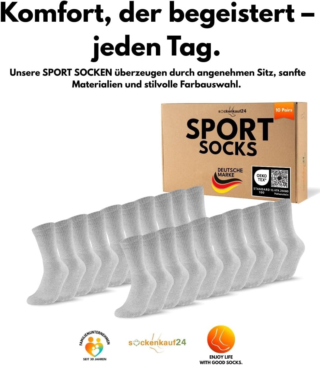 Thumbnail 5 de 10 Paar Sportsocken Tennissocken Baumwolle