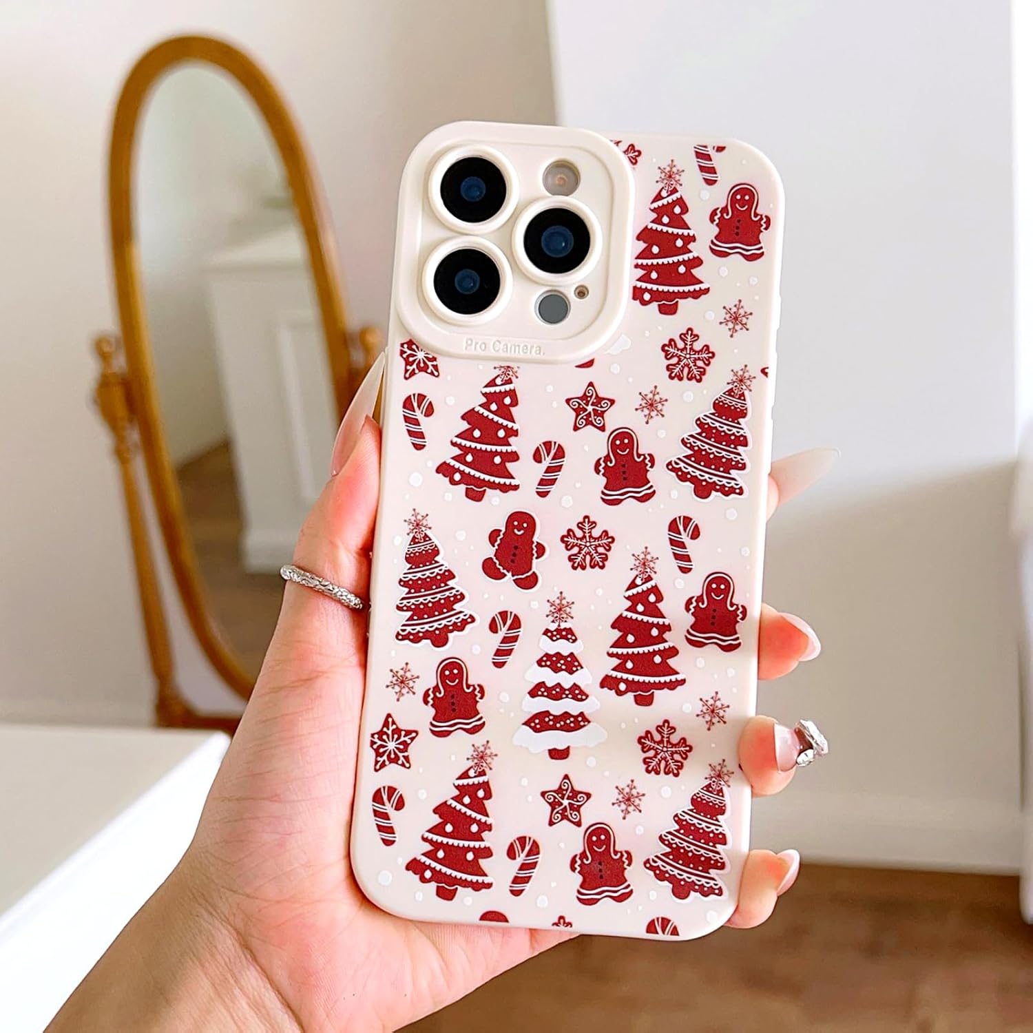 Detalle de ILFINDYOU Gingerbread Man iPhone 16 Pro Max Case, TPU Holiday Design