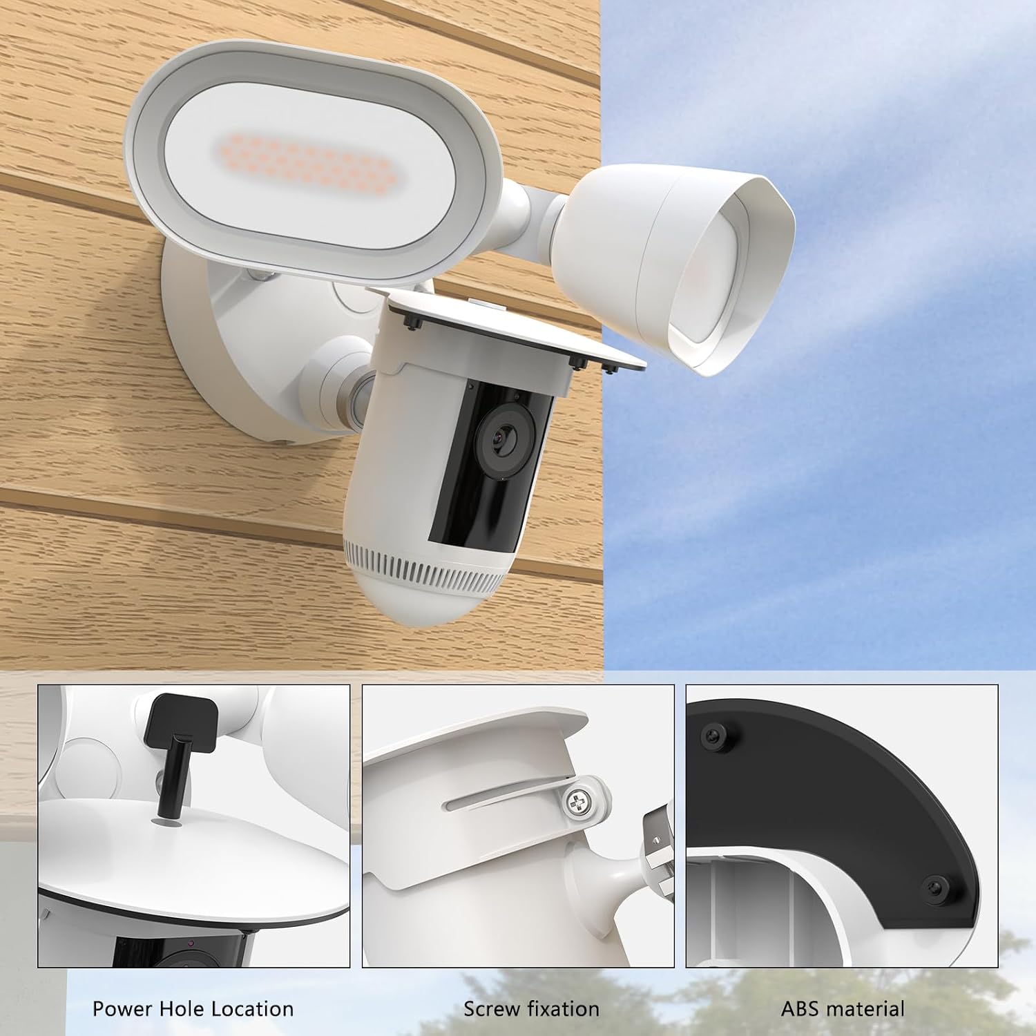 Detalle de TIUIHU Protective Cover for Ring Floodlight Cam Wired Pro (Outdoor Rain Cover) – White