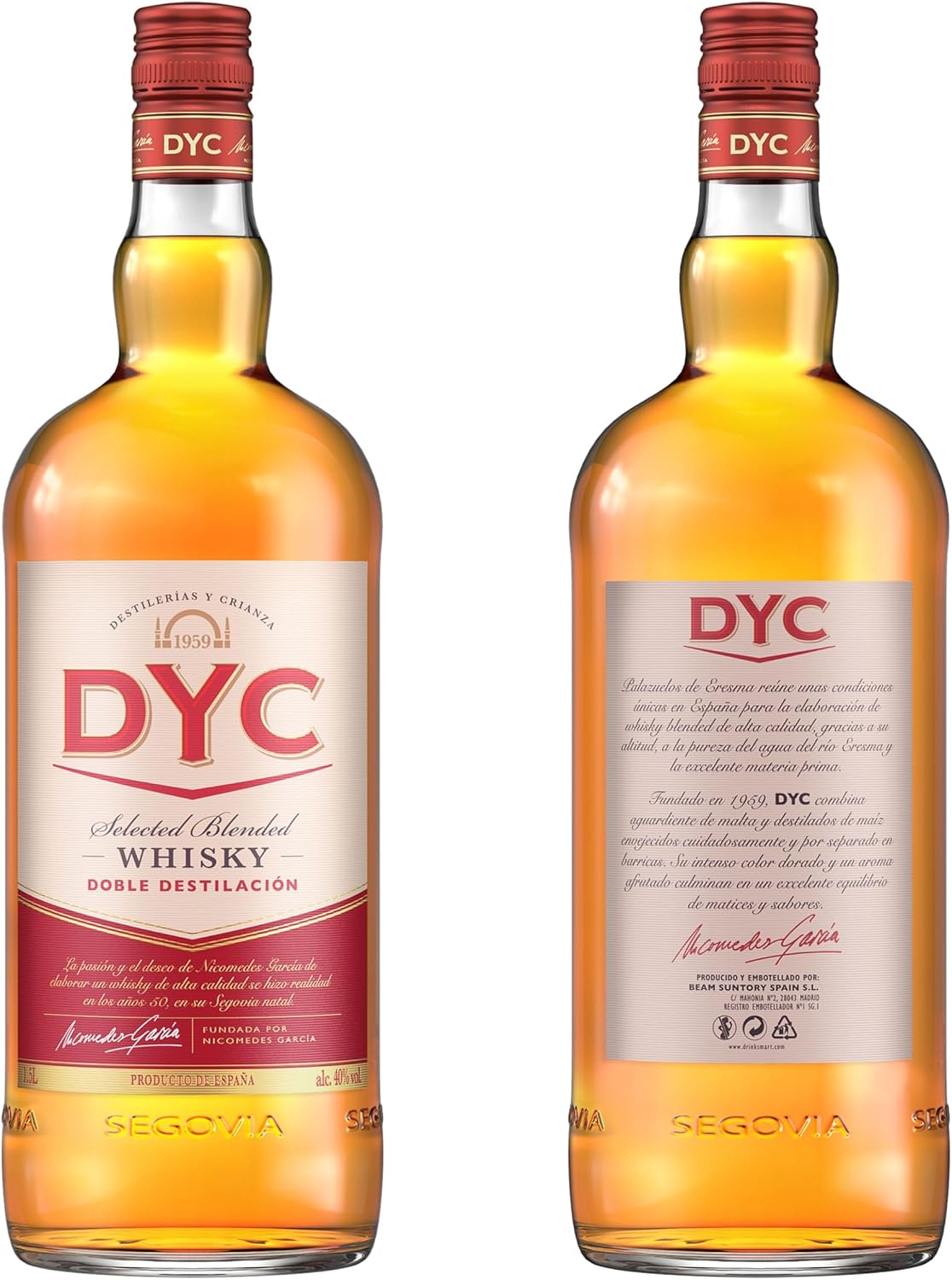 Detalle 2 de DYC Whisky Blended Doble Destilación 1.5L 🥃