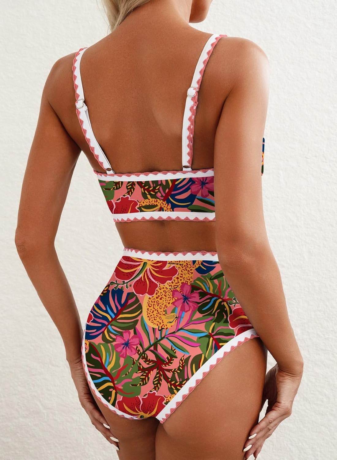Thumbnail 1 de Herseas Floral Print Whip Stitch 2-Piece High Waisted Bikini Set for Women
