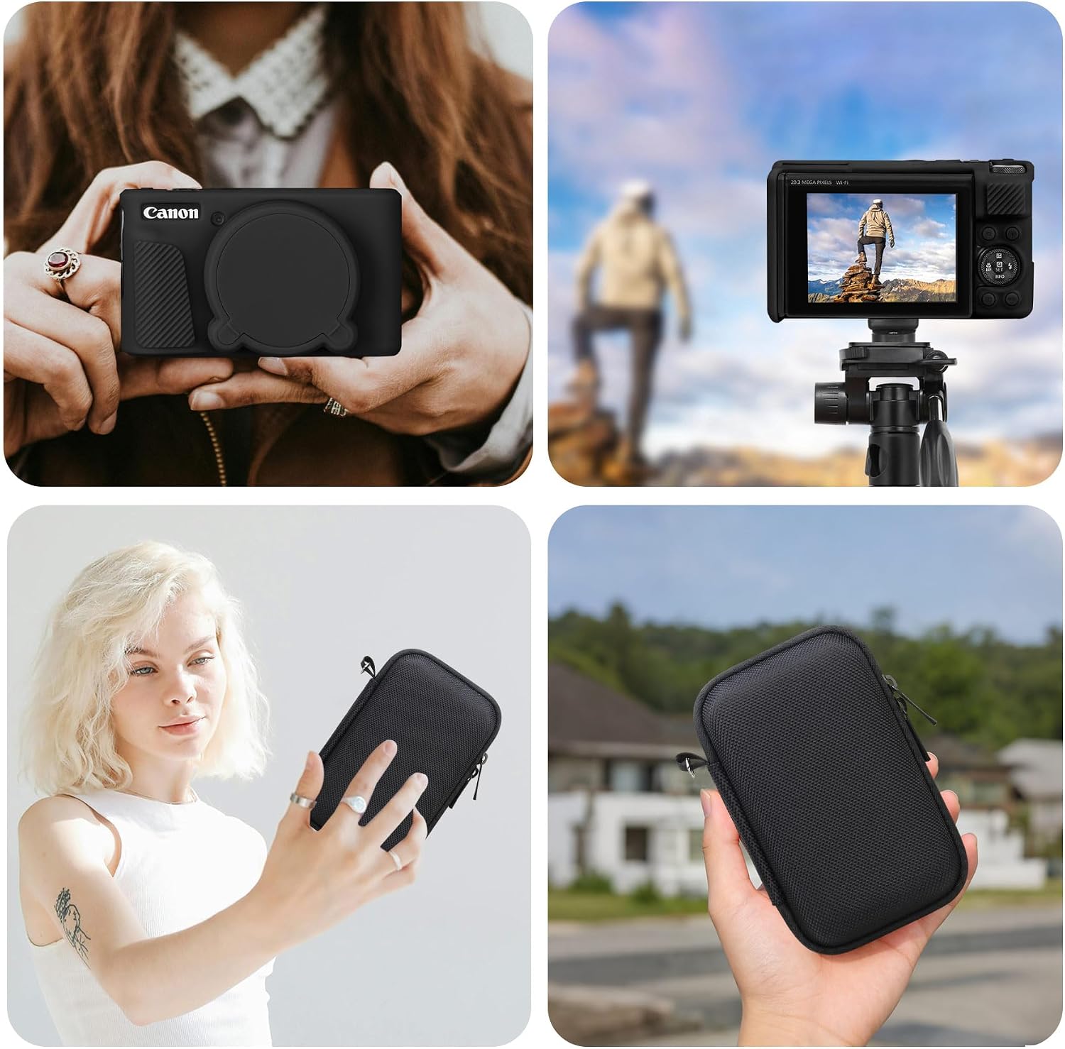 Thumbnail 1 de RAIALL Camera Case for Canon PowerShot SX740/SX730 HS with Silicone Cover – Hard Case + Protective Sleeve