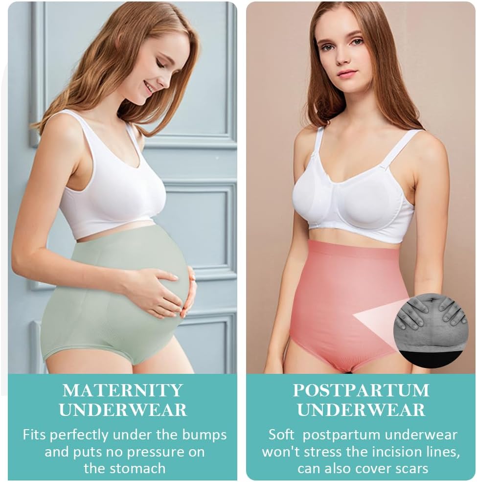 Thumbnail 6 de Lot de 4 culottes de maternité taille haute sans couture ACWOO (XL)