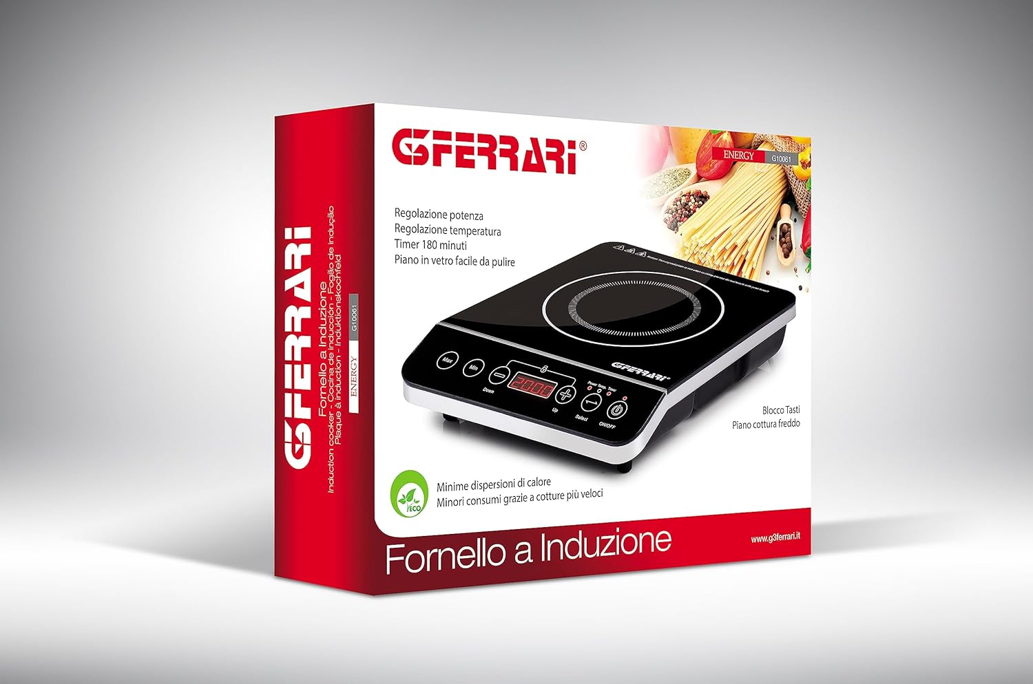 Detalle 2 de G3 Ferrari G10061 Placa de Inducción 2000W con Pantalla Digital