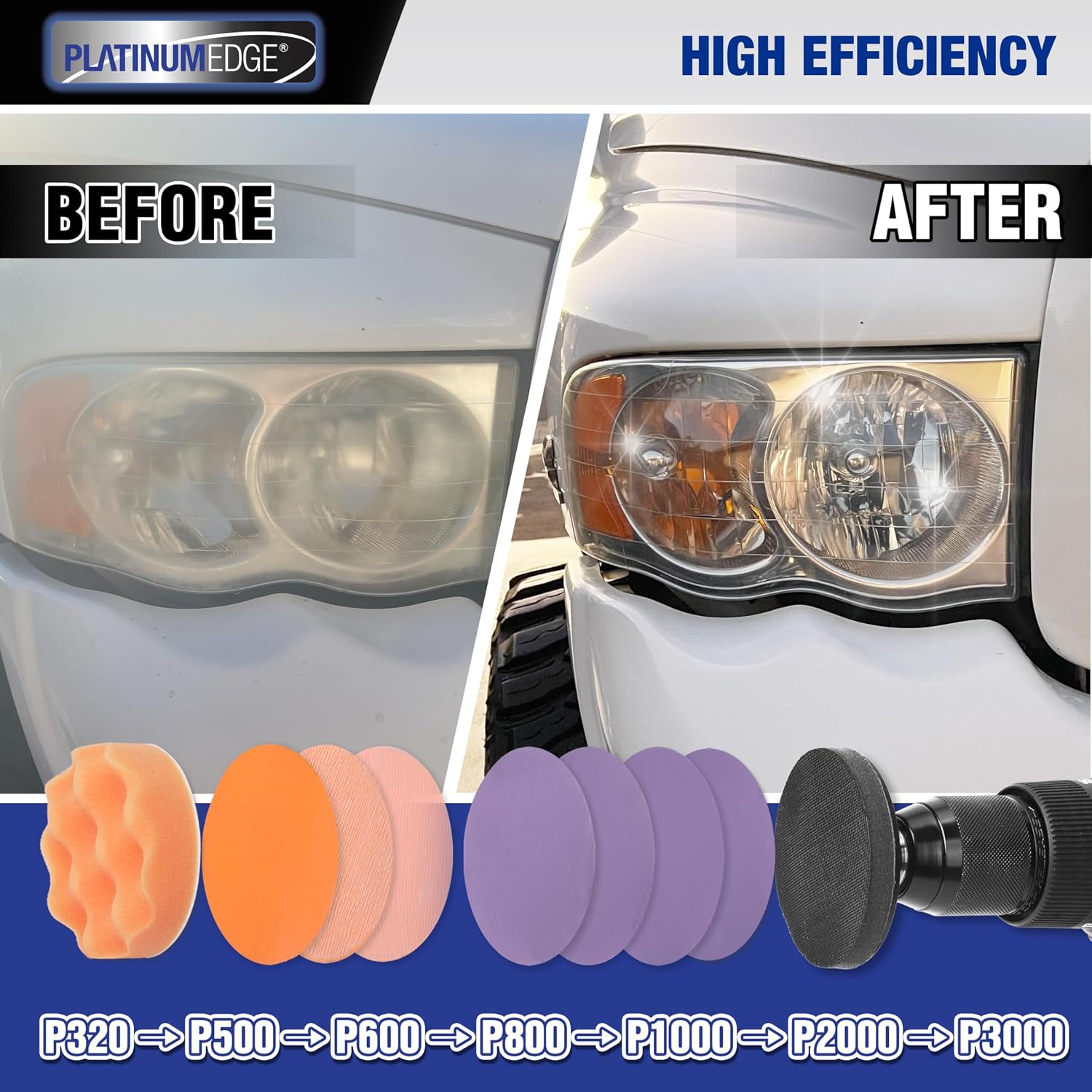 Detalle de PLATINUMEDGE Headlight Restoration Kit, 3-inch