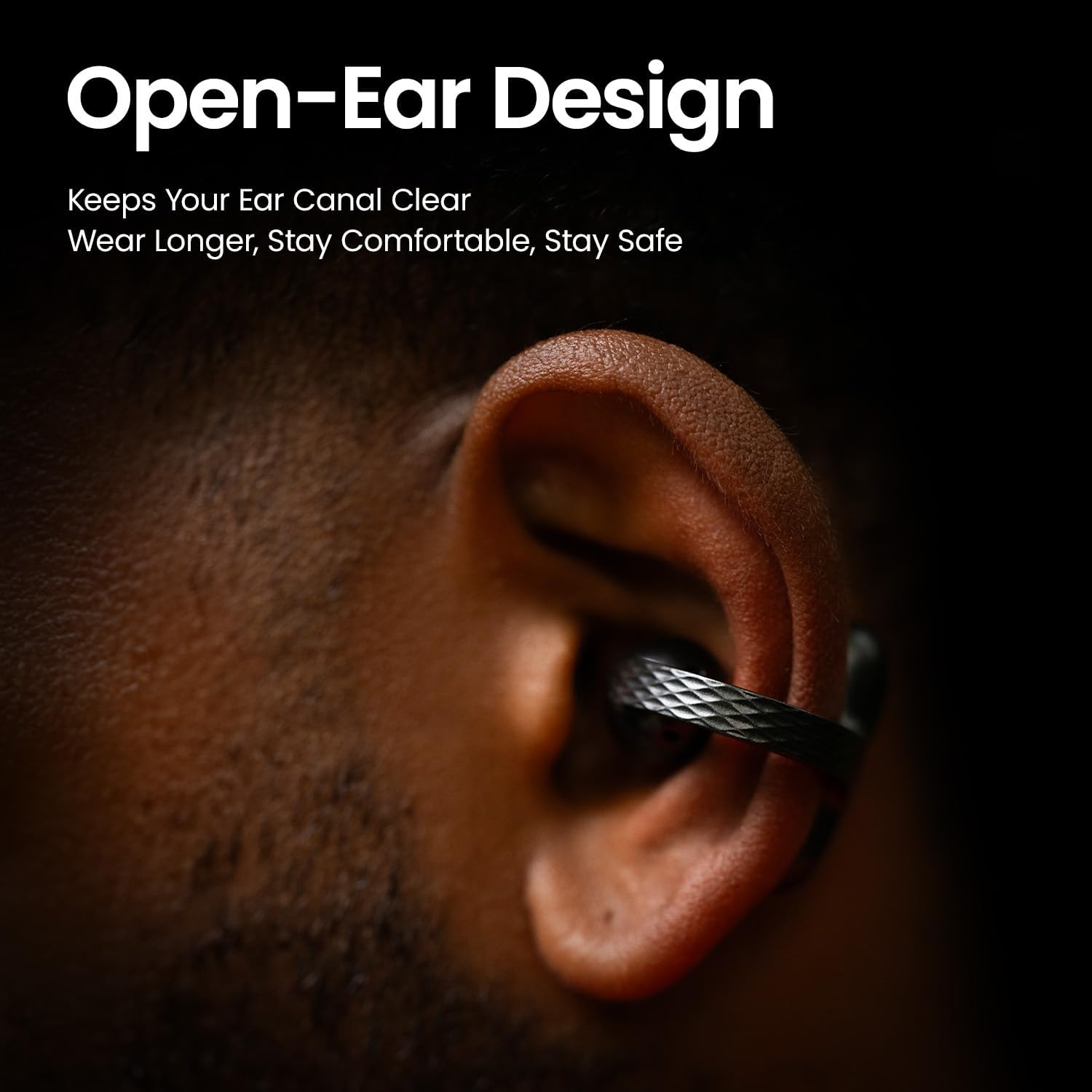 Detalle de Amazfit Up Bluetooth Open-Ear Headphones (clip-on) with AI Noise Reduction, IPX4