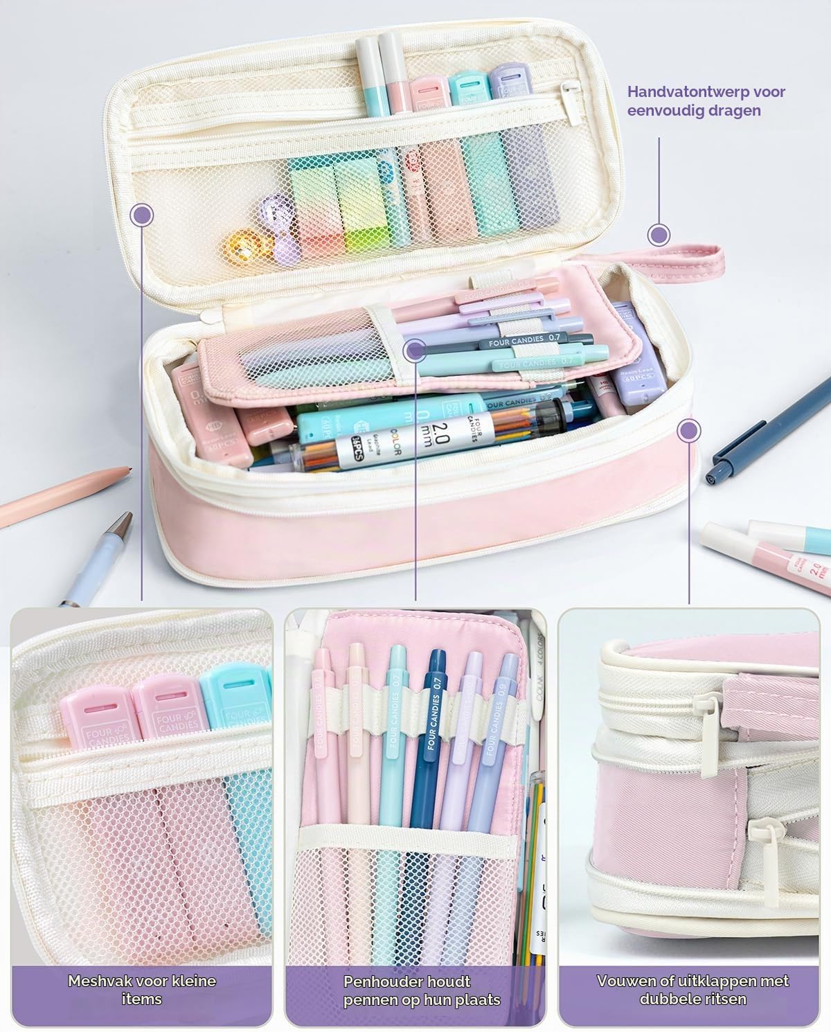 Detalle de Four Candies FC-ZDQB-TZ-FE mechanische potlodenset met etui en 4 puntdiktes