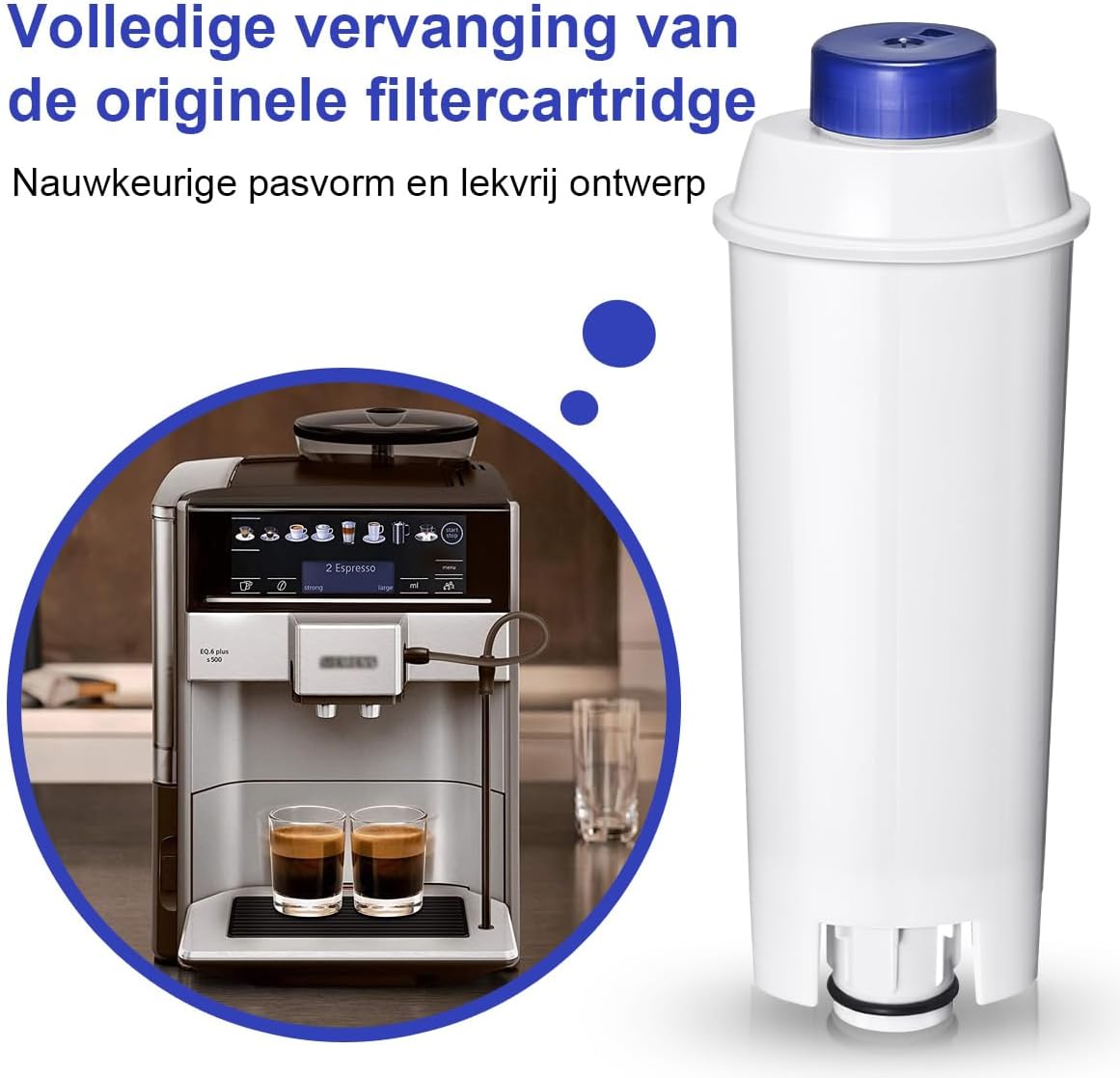 Detalle 2 de FILSWA FW600 waterfilters voor De’Longhi, set van 6 voor ECAM en Magnifica