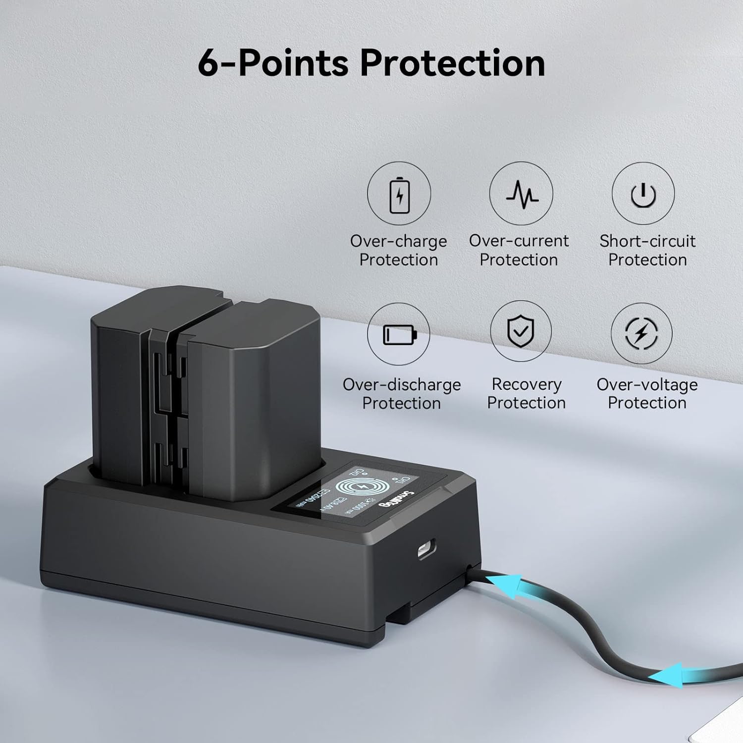 Detalle de SMALLRIG 3824B batterie NP-FZ100 2040 mAh