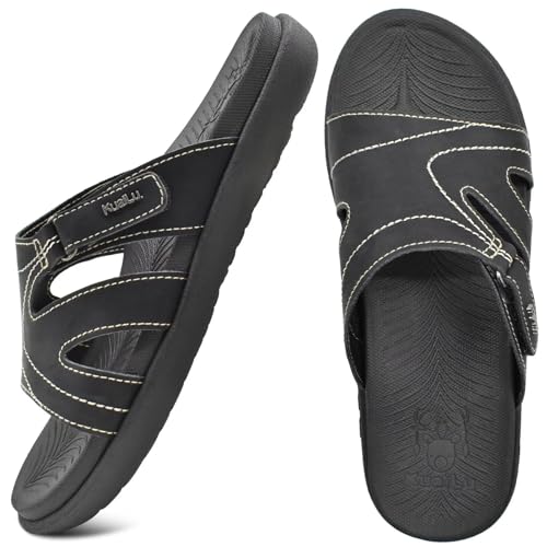 Detalle de KuaiLu Womens Orthotic Slides: Slip-On Sandals with Arch Support for Everyday Comfort
