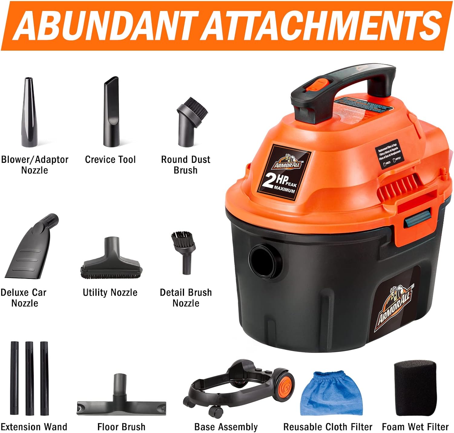 Detalle 2 de Armor All AA255W 2.5 Gallon Wet/Dry Vac