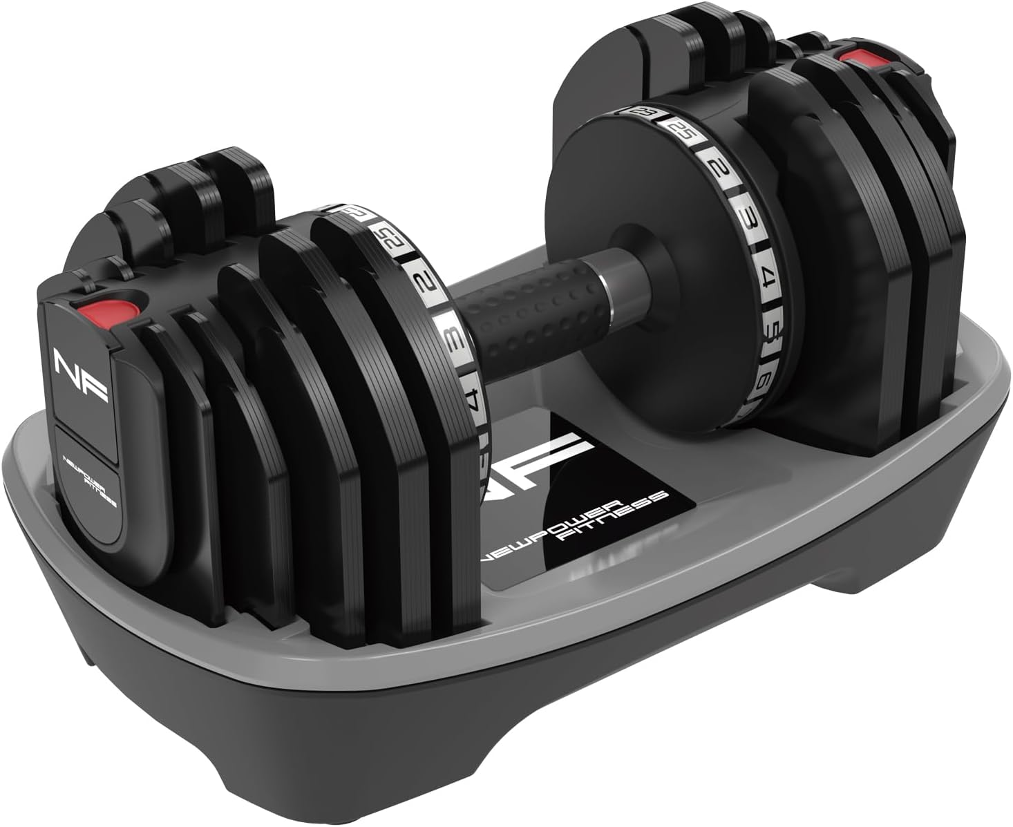 Detalle de Newpower Fitness 25kg/36kg Adjustable Dumbbell Set (18-Weight System) – Space-Saving with Anti-Slip Handle
