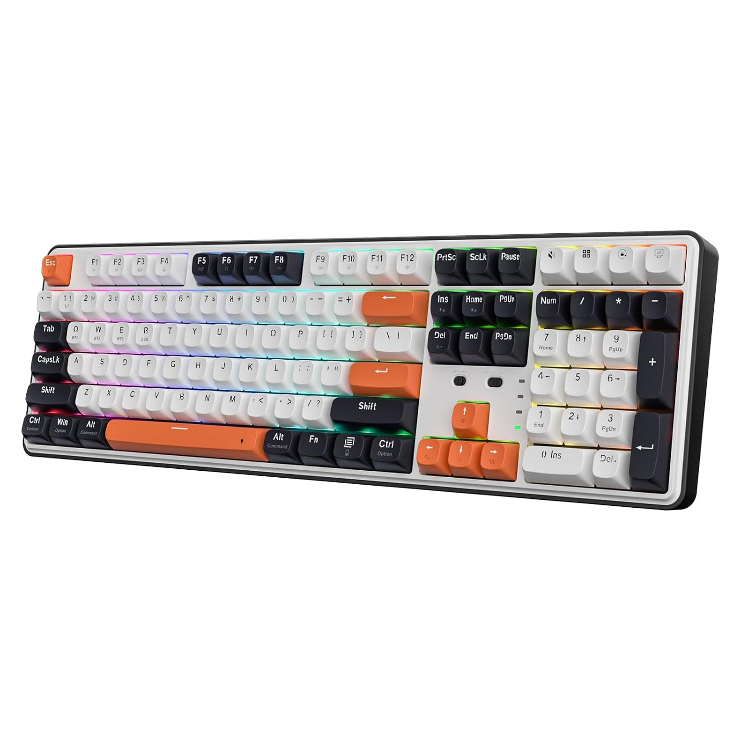 Detalle de Redragon K689 PRO kabellose RGB-Gaming-Tastatur (104 Tasten + 4 Hotkeys) mit Hot-Swap und PBT-Tastenkappen