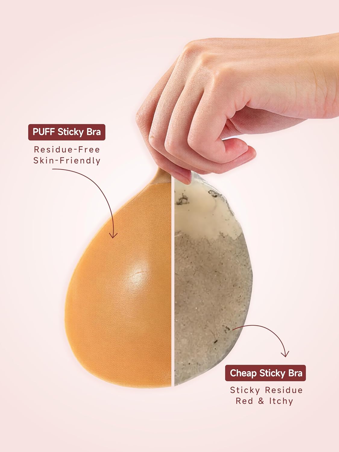 Thumbnail 3 de PUFF BODY Invisible Strapless Sticky Bra (Adhesive Strapless Push Up with Nipple Covers) for Backless Dresses
