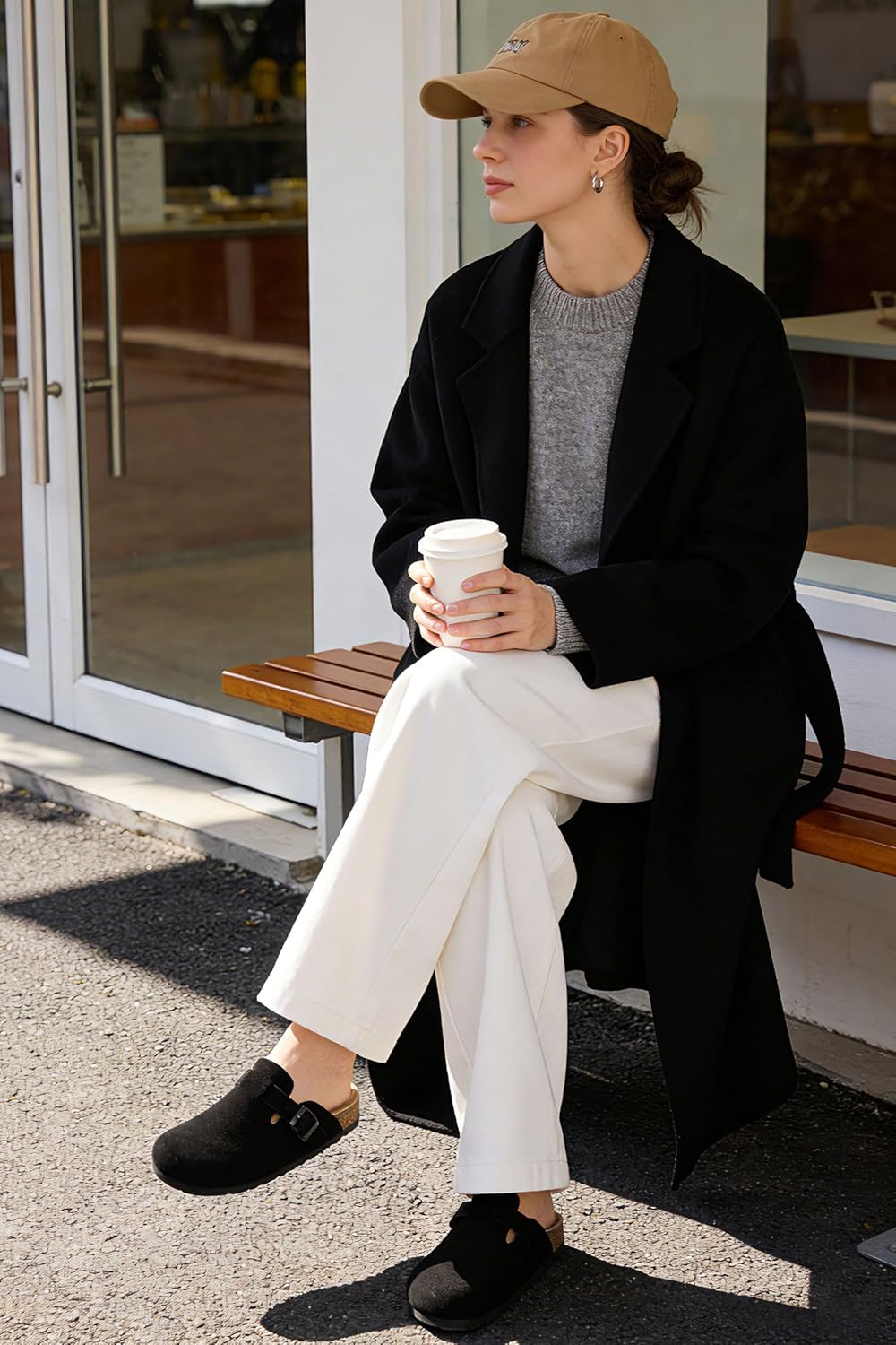 Thumbnail 2 de KIDMI Genuine Suede Clogs for Women with Cork Footbed, Arch Support & Adjustable Metal Buckle Straps