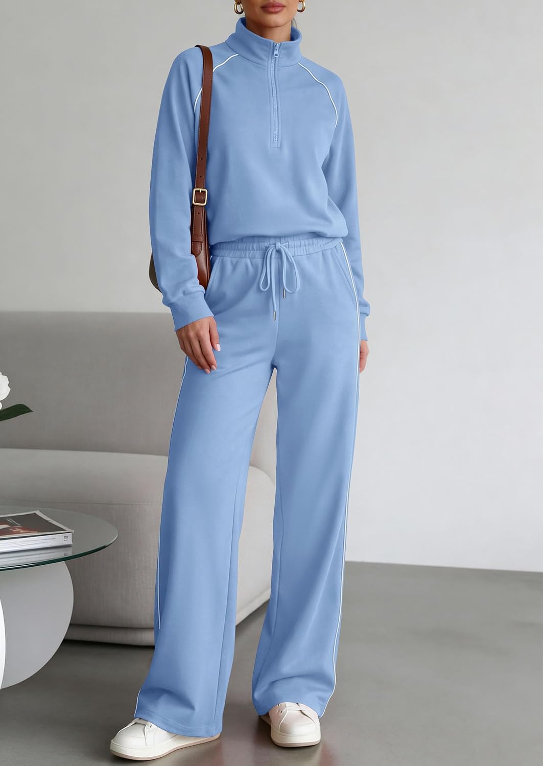 Detalle 1 de PRETTYGARDEN 2-Piece Half-Zip Tracksuit XS–XXL