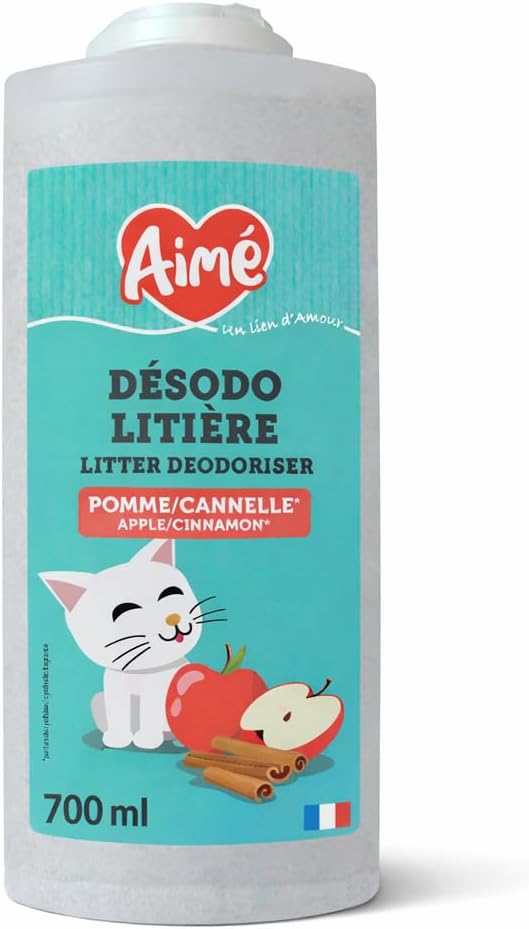 Detalle de Aimé Désodorisant Litière Chat Anti-Odeurs 700ml – Granulés absorbants à base de Tobermorite, parfum marine