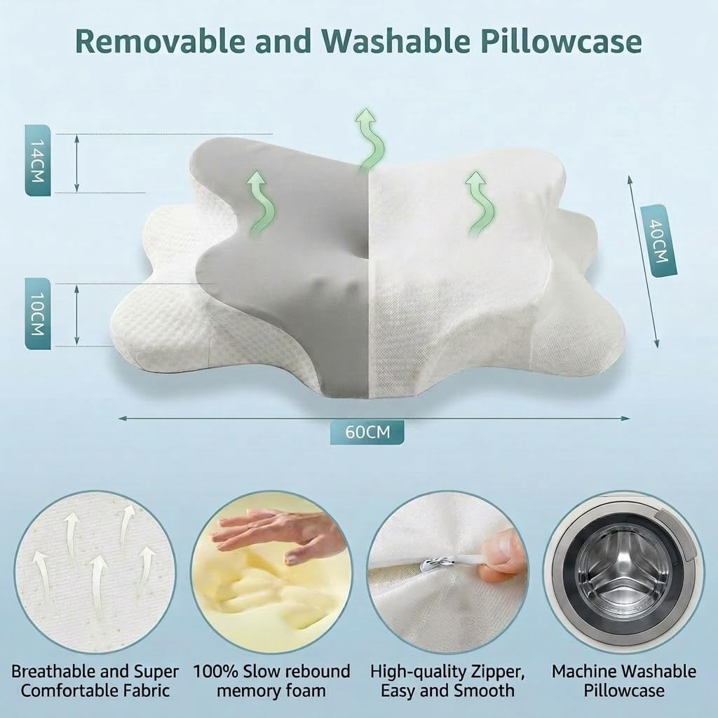Thumbnail 5 de TOOHUB Cervical Neck Pillow — Butterfly Ergonomic Memory Foam for Neck & Shoulder Relief