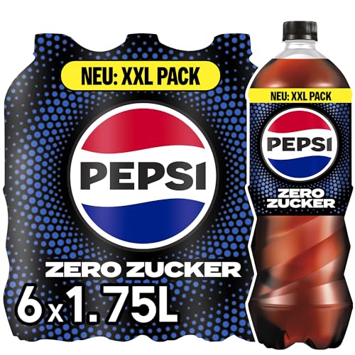 Pepsi Zero Zucker – koffeinhaltige Cola in Flaschen, 6x1,75l