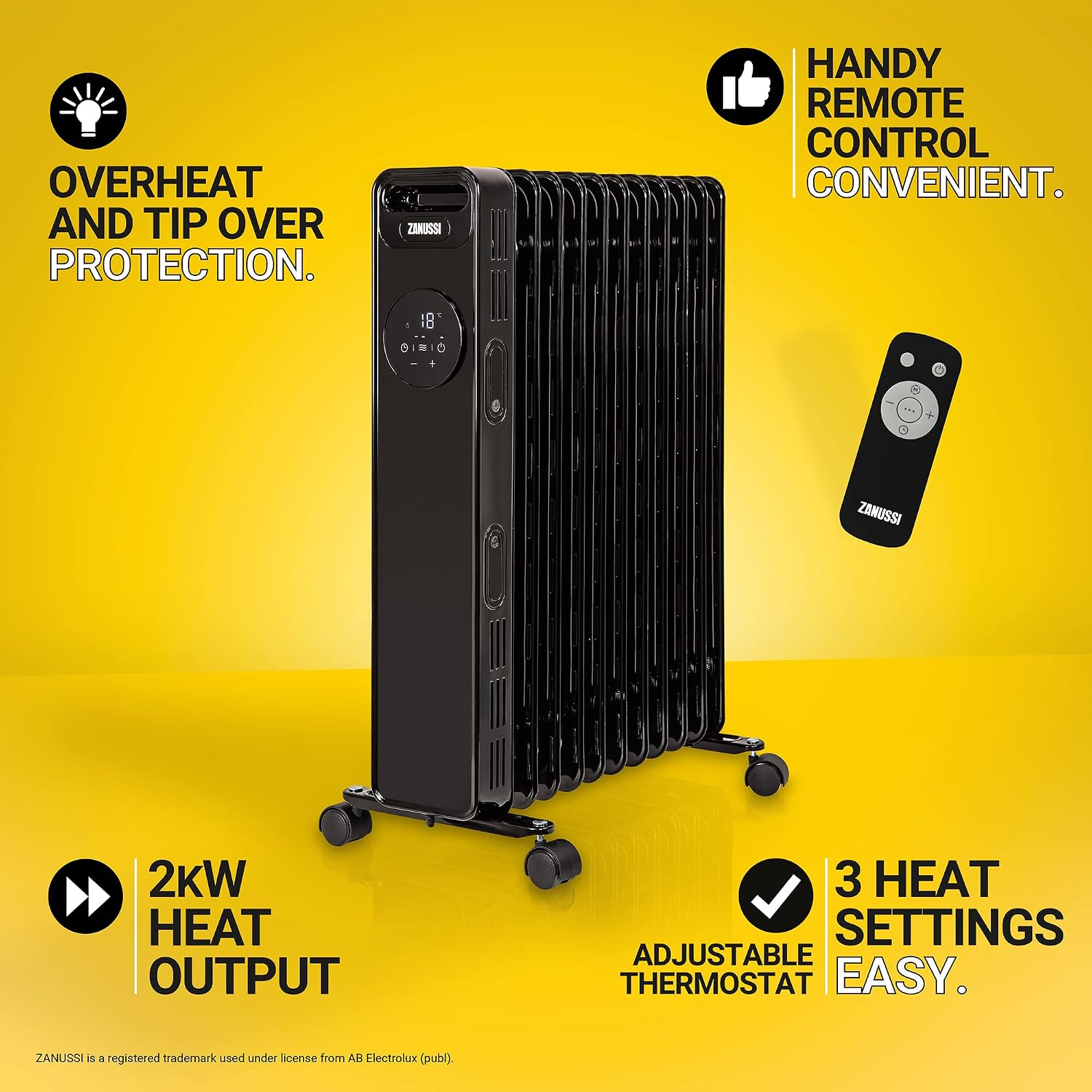 Detalle de Zanussi ZOFR5005B 2300W Oil Filled Radiator