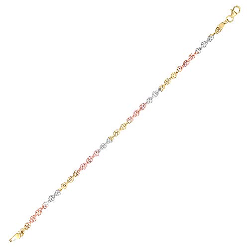 Thumbnail 1 de Citerna 9ct Three Colour Gold Twisted Infinity Bracelet, 19cm