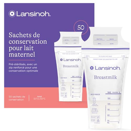 Lansinoh Sachets de conservation lait maternel x50 pré-stérilisés anti-fuite
