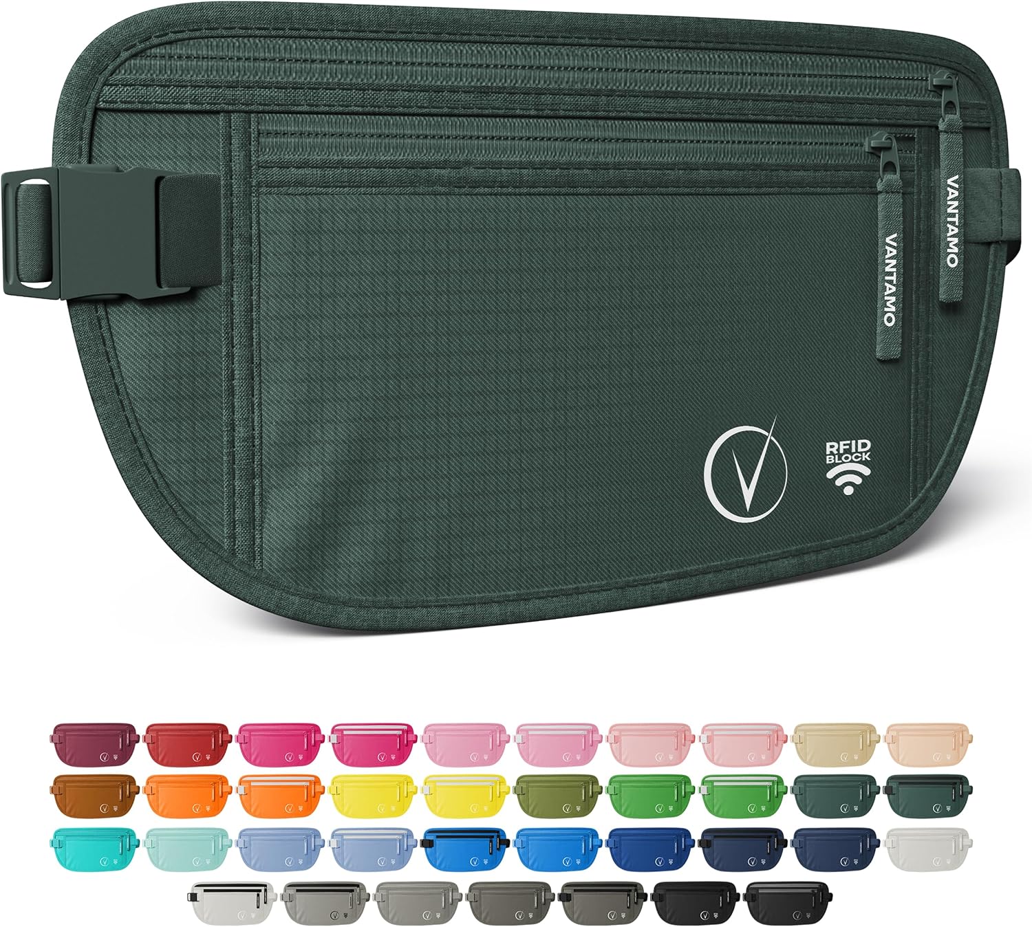 Detalle de Vantamo RFID bum bag with 2 compartments
