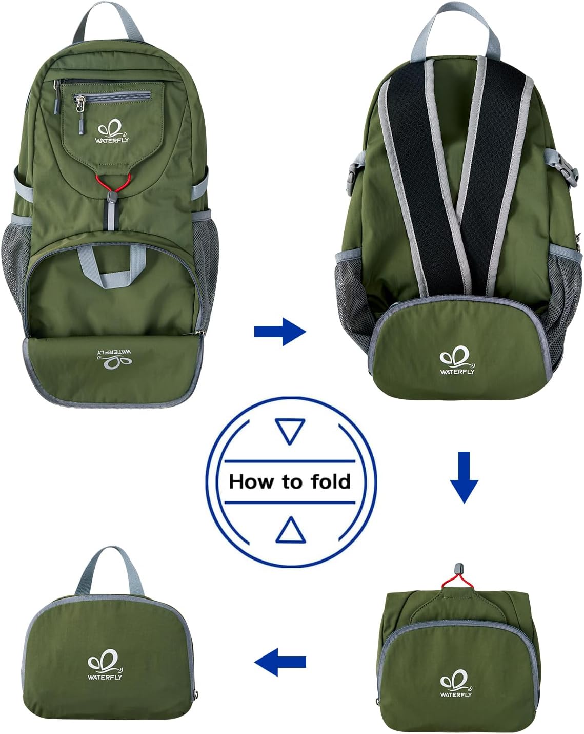 Thumbnail 5 de Waterfly Ultraleicht faltbarer Klein-Rucksack (20 l) – ultraleicht, packbar & wasserabweisend für Tagesausflüge