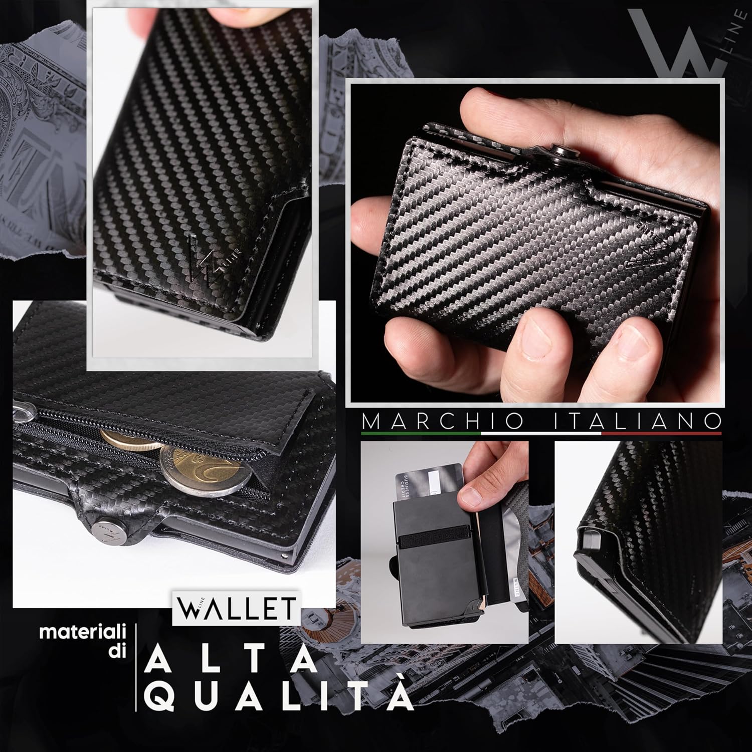 Thumbnail 2 de WLine Portafoglio Uomo Slim RFID Portamonete