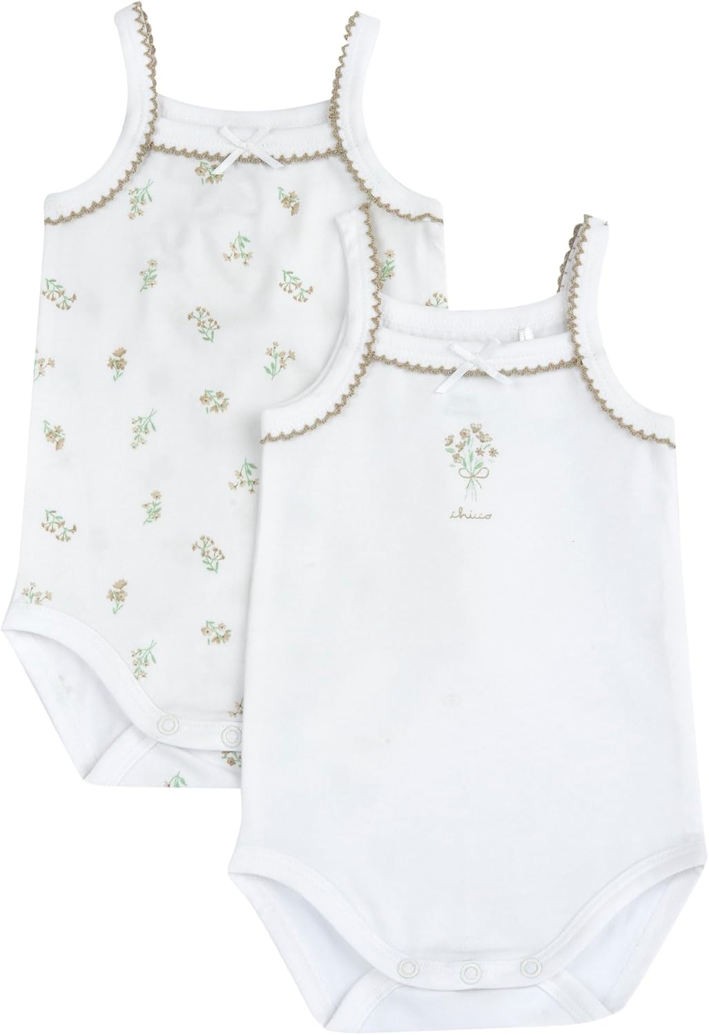 Detalle de Chicco Body Neonato e Neonata in cotone, Set di 2 senza maniche con apertura a patello